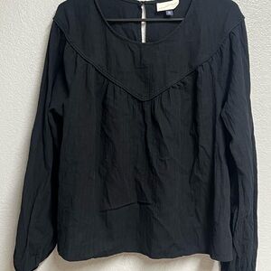 Universal Thread Elegant Black Long Sleeve Blouse, Preowned